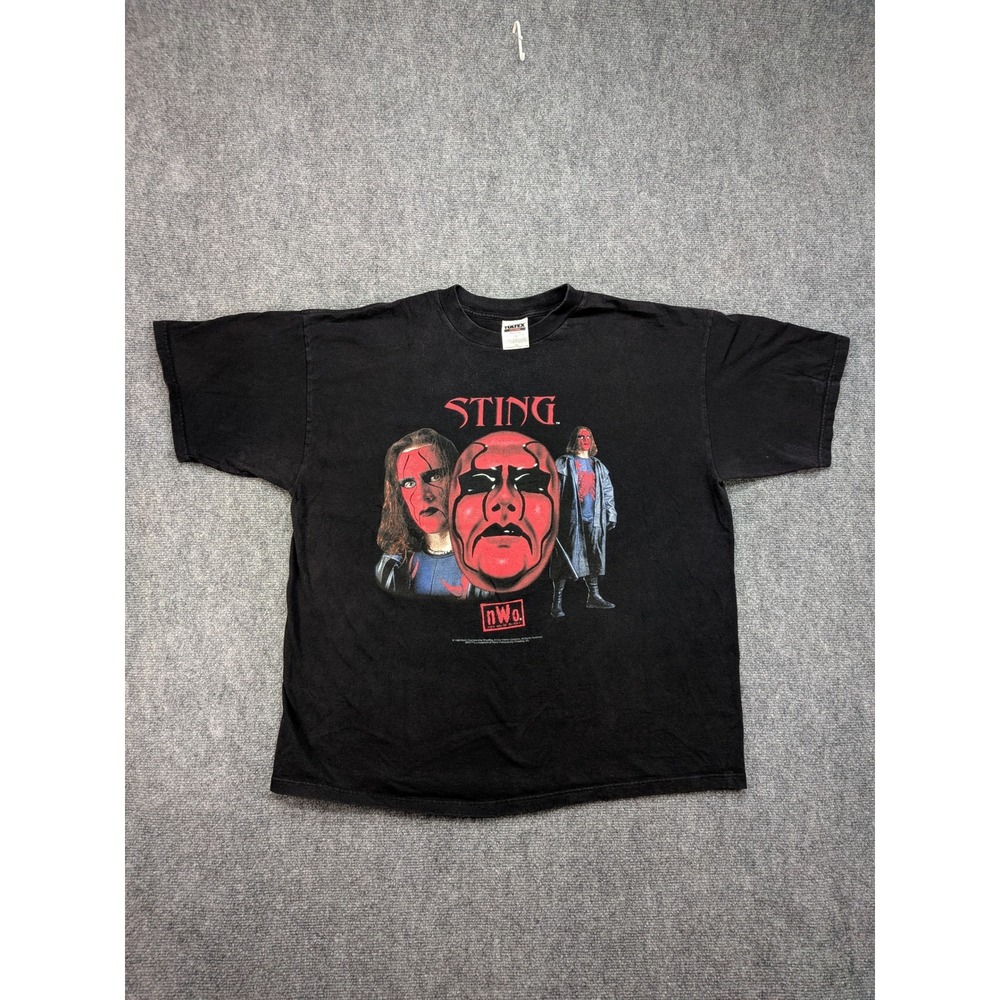 Vintage 1998 Sting Big‎ Face NWO Wrestling T-Shirt Black Mens 2XL WCW WWE Y2K